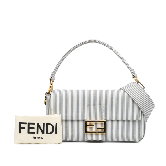 Pre-Loved Fendi Striped Jersey Baguette Satchel - Picture 10 of 10